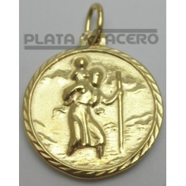 Medalla San Cristobal Chapada en Oro